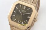 Patek Philippe Cubitus 5821 RG GRF Brown Dial on RG ZF Factory 45mm Sağ 45 Derece Çapraz Kasa ve Kurma Tepesi Profili Super Clone — Kadran ve Bezel Görünümü