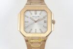 Patek Philippe Cubitus 5821 RG GRF Silver Dial on RG ZF Factory 45mm Kadran İndeks ve İbre Detay Yakın Çekim Super Clone ETA Saat — Kadran ve Bezel Görünümü