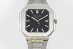 Patek Philippe Cubitus 5821 SS GRF Black Dial on SS ZF Factory 45mm Kadran İndeks ve İbre Detay Yakın Çekim Super Clone ETA Saat — Kadran ve Bezel Görünümü