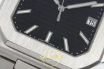 Patek Philippe Cubitus 5821 SS GRF Black Dial on SS ZF Factory 45mm Yatay Kasa, Bezel ve Kordon Bütünlüğü Super Clone ETA Saat — Kadran ve Bezel Görünümü