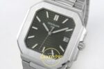 Patek Philippe Cubitus 5821 SS GRF Green Dial on SS ZF Factory 45mm Sağ 45 Derece Çapraz Kasa ve Kurma Tepesi Profili Super Clone — Kadran ve Bezel Görünümü