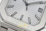Patek Philippe Cubitus 5821 SS GRF Silver Dial on SS ZF Factory 45mm Yatay Kasa, Bezel ve Kordon Bütünlüğü Super Clone ETA Saat — Kadran ve Bezel Görünümü