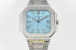 Patek Philippe Cubitus 5821 SS GRF Tiffany Blue Dial on ZF Factory 45mm Kadran İndeks ve İbre Detay Yakın Çekim Super Clone ETA — Kadran ve Bezel Görünümü