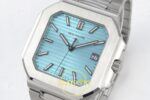 Patek Philippe Cubitus 5821 SS GRF Tiffany Blue Dial on ZF Factory 45mm Sağ 45 Derece Çapraz Kasa ve Kurma Tepesi Profili Super — Kadran ve Bezel Görünümü