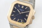 Patek Philippe Cubitus 5821 SS/RG GRF Blue Dial on SS/RG ZF Factory 45mm Sağ 45 Derece Çapraz Kasa ve Kurma Tepesi Profili Super — Kadran ve Bezel Görünümü