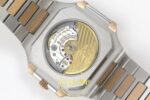 Patek Philippe Cubitus 5821 SS/RG GRF Silver Dial on SS/RG ZF Factory 45mm Arka Kapak Gravür ve Super Clone Mekanizma Görünümü — Kadran ve Bezel Görünümü