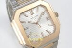 Patek Philippe Cubitus 5821 SS/RG GRF Silver Dial on SS/RG ZF Factory 45mm Sol 45 Derece Çapraz Kasa ve Bezel Profili Super Clone — Kadran ve Bezel Görünümü