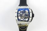Richard Mille 01 Yohan Blake White NTPT RF on Black ZF Factory 43mmx13.5mm Ön Cephe Kadran ve Kasa Görünümü Super Clone ETA Saat — Kadran ve Bezel Görünümü