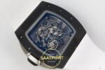 Richard Mille AVF RM061 Black Ceramic Black/White Inner Bezel White ZF Factory 43mmx14.5mm Gece Fosfor (Super-LumiNova) ve Kadran — Kadran ve Bezel Görünümü