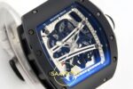 Richard Mille AVF RM061 Black Ceramic Black/White Inner Bezel White ZF Factory 43mmx14.5mm Sol 45 Derece Çapraz Kasa ve Bezel — Kadran ve Bezel Görünümü