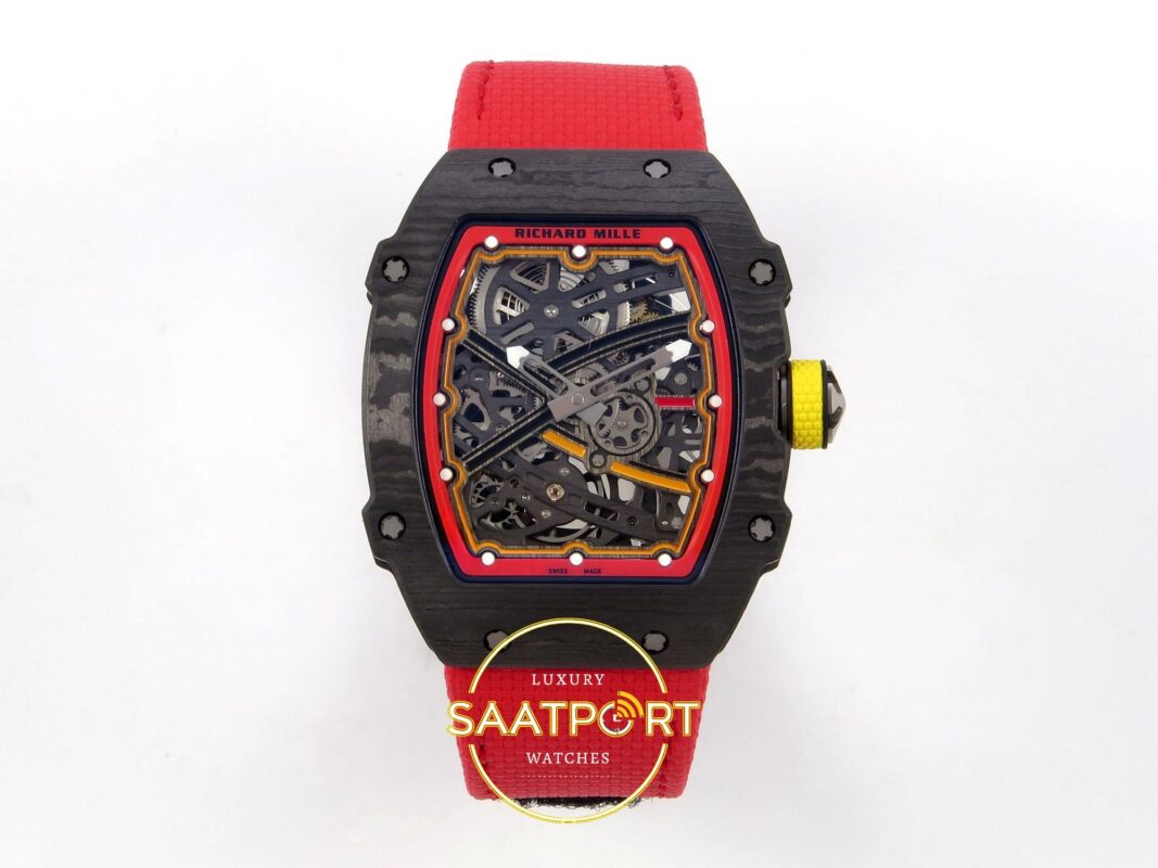 Richard Mille RM 67-02 Alexander Zverev Black NTPT Ön Cephe Kadran ve Kasa Görünümü Rich Factory Super Clone ETA