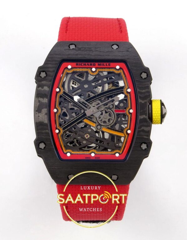 Richard Mille RM 67-02 Alexander Zverev Black NTPT Ön Cephe Kadran ve Kasa Görünümü Rich Factory Super Clone ETA