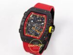 Richard Mille RM 67-02 Alexander Zverev Black NTPT Sol Çapraz Kasa ve Bezel Dokusu Rich Factory Super Clone ETA — Kadran ve Bezel Görünümü
