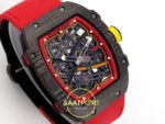 Richard Mille RM 67-02 Alexander Zverev Black NTPT Sağ Çapraz Kurma Kolu ve Kasa Profili Rich Factory Super Clone ETA — Kadran ve Bezel Görünümü