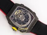 Richard Mille RM 67-02 Alexander Zverev Black NTPT Arka Kapak Safir Cam ve CRMA7 Rotor Görünümü Rich Factory Super Clone ETA — Kadran ve Bezel Görünümü