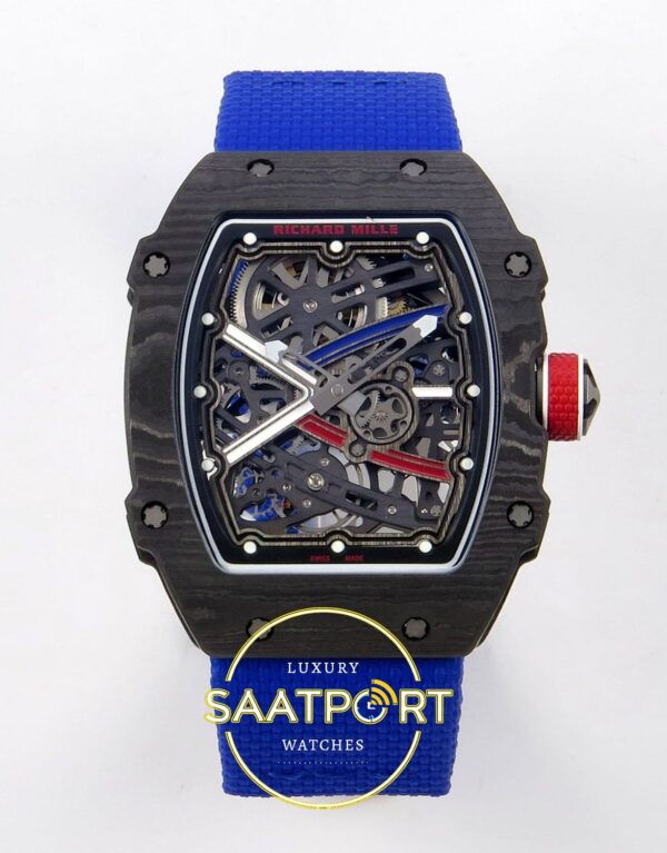 Richard Mille RM 67-02 Black NTPT France Pro V2 Ön Cephe Kadran ve Kasa Görünümü Rich Factory Super Clone ETA