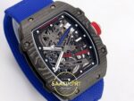 Richard Mille RM 67-02 Black NTPT France Pro V2 Sağ Çapraz Kurma Kolu ve Kasa Profili Rich Factory Super Clone ETA — Kadran ve Bezel Görünümü