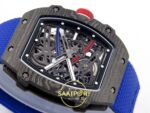 Richard Mille RM 67-02 Black NTPT France Pro V2 Yatay Kadran ve CRMA7 Mekanizma Derinliği Rich Factory Super Clone ETA — Kadran ve Bezel Görünümü