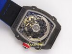 Richard Mille RM 67-02 Black NTPT France Pro V2 Arka Kapak Safir Cam ve CRMA7 Rotor Görünümü Rich Factory Super Clone ETA — Kadran ve Bezel Görünümü