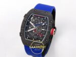 Richard Mille RM 67-02 Black NTPT France Sol Çapraz Kasa ve Bezel Dokusu Rich Factory Super Clone ETA — Kadran ve Bezel Görünümü
