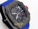 Richard Mille RM 67-02 Black NTPT France Sağ Çapraz Kurma Kolu ve Kasa Profili Rich Factory Super Clone ETA — Kadran ve Bezel Görünümü