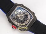 Richard Mille RM 67-02 Black NTPT France Arka Kapak Safir Cam ve CRMA7 Rotor Görünümü Rich Factory Super Clone ETA — Kadran ve Bezel Görünümü
