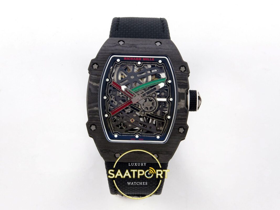 Richard Mille RM 67-02 Black NTPT UAE Edition Ön Cephe Kadran ve Kasa Görünümü Rich Factory Super Clone ETA — Kadran ve Bezel Görünümü