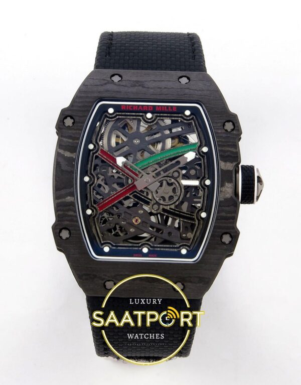 Richard Mille RM 67-02 Black NTPT UAE Edition Ön Cephe Kadran ve Kasa Görünümü Rich Factory Super Clone ETA