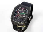 Richard Mille RM 67-02 Black NTPT UAE Edition Sol Çapraz Kasa ve Bezel Dokusu Rich Factory Super Clone ETA — Kadran ve Bezel Görünümü