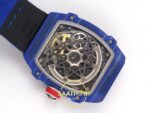Richard Mille RM 67-02 Fernando Alonso Blue NTPT Arka Kapak Safir Cam ve CRMA7 Rotor Görünümü Rich Factory Super Clone ETA — Kadran ve Bezel Görünümü