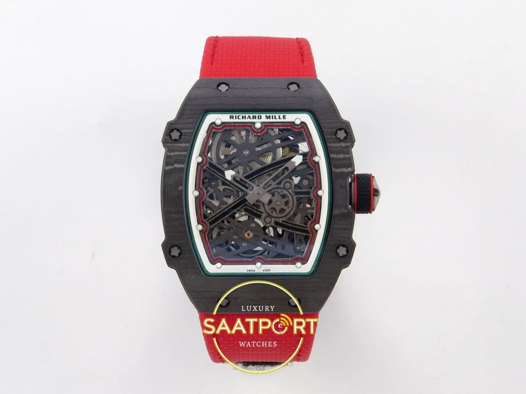 Richard Mille RM 67-02 Italy Black NTPT Ön Cephe Kadran ve Kasa Görünümü Rich Factory Super Clone ETA — Kadran ve Bezel Görünümü