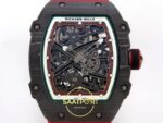 Richard Mille RM 67-02 Italy Black NTPT İskelet Kadran ve Köprü Detayı Yakın Plan Rich Factory Super Clone ETA — Kadran ve Bezel Görünümü