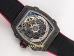 Richard Mille RM 67-02 Italy Black NTPT Arka Kapak Safir Cam ve CRMA7 Rotor Görünümü Rich Factory Super Clone ETA — Kadran ve Bezel Görünümü