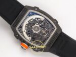 Richard Mille RM 67-02 McLaren Orange Black NTPT Arka Mekanizma Titanyum Köprü ve Çark Detayı Rich Factory Super Clone ETA — Kadran ve Bezel Görünümü