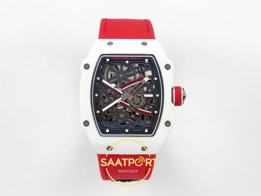 Richard Mille RM 67-02 Monaco White NTPT Ön Cephe Kadran ve Kasa Görünümü Rich Factory Super Clone ETA — Kadran ve Bezel Görünümü