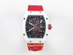 Richard Mille RM 67-02 Monaco White NTPT Ön Cephe Kadran ve Kasa Görünümü Rich Factory Super Clone ETA — Kadran ve Bezel Görünümü
