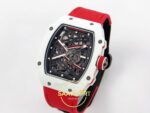 Richard Mille RM 67-02 Monaco White NTPT Sol Çapraz Kasa ve Bezel Dokusu Rich Factory Super Clone ETA — Kadran ve Bezel Görünümü