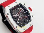 Richard Mille RM 67-02 Monaco White NTPT Sağ Çapraz Kurma Kolu ve Kasa Profili Rich Factory Super Clone ETA — Kadran ve Bezel Görünümü