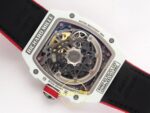 Richard Mille RM 67-02 Monaco White NTPT Arka Kapak Safir Cam ve CRMA7 Rotor Görünümü Rich Factory Super Clone ETA — Kadran ve Bezel Görünümü