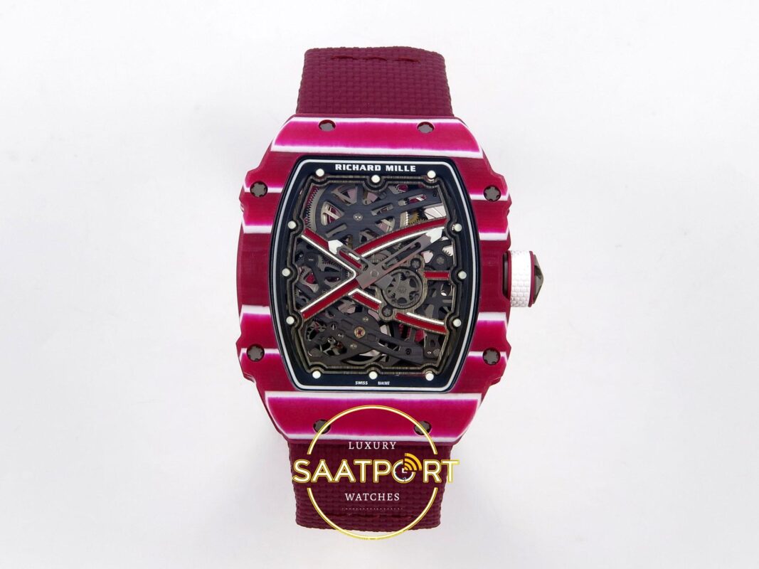 Richard Mille RM 67-02 Purple NTPT CRMA7 Ön Cephe Kadran ve Kasa Görünümü Rich Factory Super Clone ETA