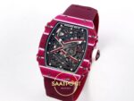 Richard Mille RM 67-02 Purple NTPT CRMA7 Sol Çapraz Kasa ve Bezel Dokusu Rich Factory Super Clone ETA — Kadran ve Bezel Görünümü