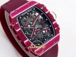 Richard Mille RM 67-02 Purple NTPT CRMA7 Sağ Çapraz Kurma Kolu ve Kasa Profili Rich Factory Super Clone ETA — Kadran ve Bezel Görünümü