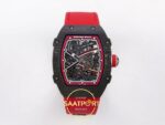 Richard Mille RM 67-02 Norway Black Red NTPT Ön Cephe Kadran ve Kasa Görünümü Rich Factory Super Clone ETA — Kadran ve Bezel Görünümü