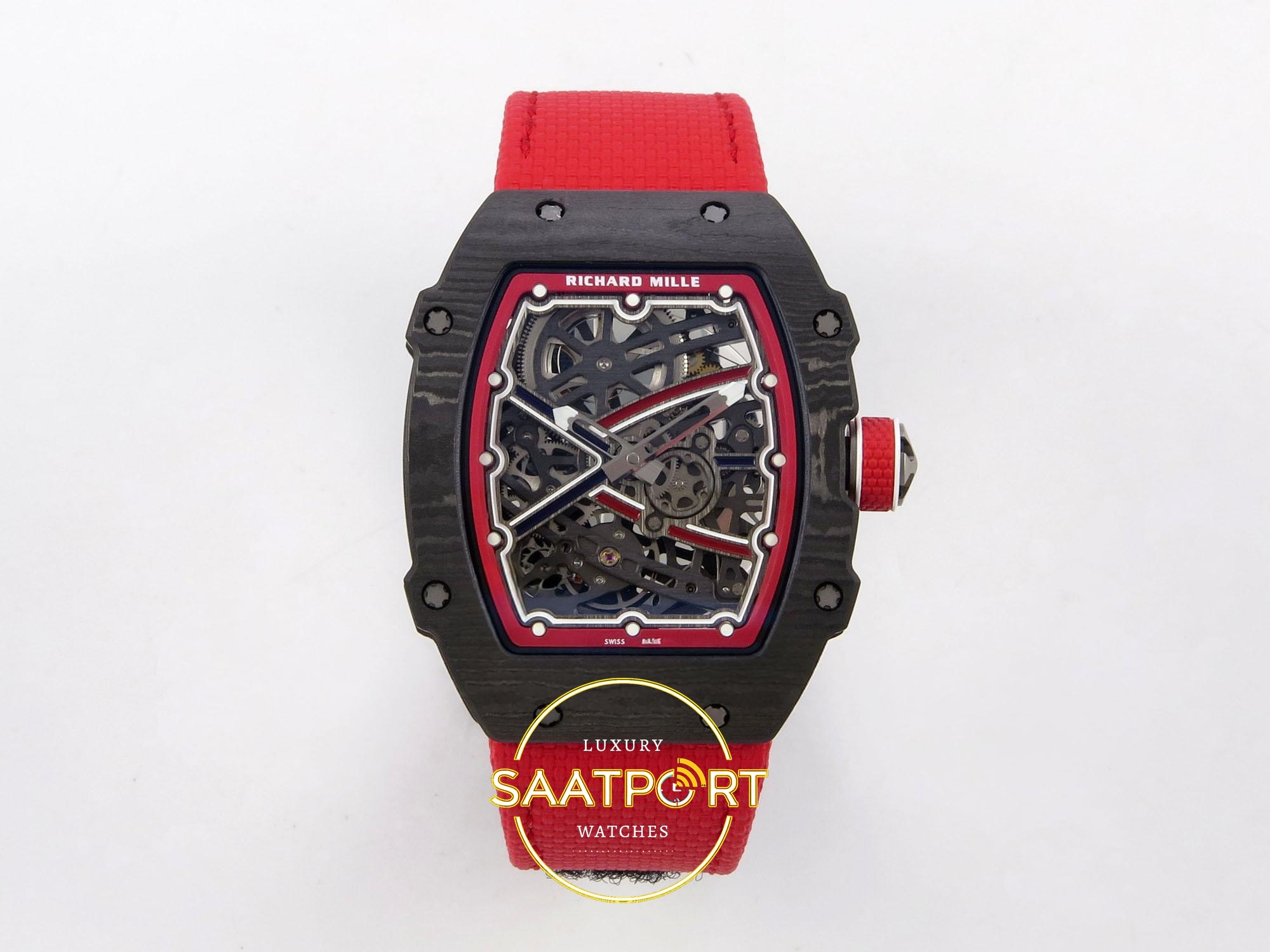 Richard Mille RM 67-02 Norway Black Red NTPT Rich Maker CRMA7 Super Clone ETA - Ön Cephe Kadran ve Kasa Görünümü Richard Mille RM 67-02 Norway Black Red NTPT Ön Cephe Kadran ve Kasa Görünümü Rich Factory Super Clone ETA
