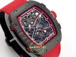 Richard Mille RM 67-02 Norway Black Red NTPT Sağ Çapraz Kurma Kolu ve Kasa Profili Rich Factory Super Clone ETA — Kadran ve Bezel Görünümü