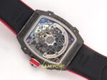 Richard Mille RM 67-02 Norway Black Red NTPT Arka Kapak Safir Cam ve CRMA7 Rotor Görünümü Rich Factory Super Clone ETA — Kadran ve Bezel Görünümü