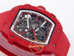 Richard Mille RM 67-02 Sebastien Buemi Red NTPT Yatay Kadran ve CRMA7 Mekanizma Derinliği Rich Factory Super Clone ETA — Kadran ve Bezel Görünümü