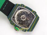 Richard Mille RM 67-02 Green NTPT CRMA7 Arka Mekanizma Titanyum Köprü ve Çark Detayı Rich Factory Super Clone ETA — Kadran ve Bezel Görünümü