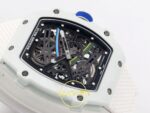Richard Mille RM 67-02 White NTPT 2026 UAE Yatay Kadran ve CRMA7 Mekanizma Derinliği Rich Factory Super Clone ETA — Kadran ve Bezel Görünümü