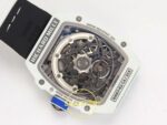 Richard Mille RM 67-02 White NTPT 2026 UAE Arka Mekanizma Titanyum Köprü ve Çark Detayı Rich Factory Super Clone ETA — Kadran ve Bezel Görünümü